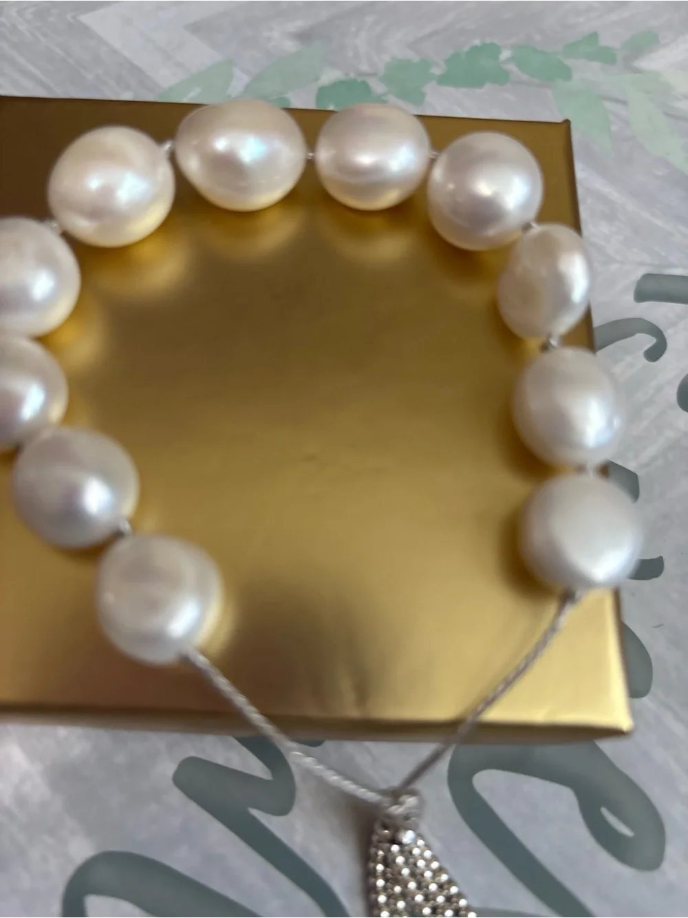 Genuine freshwater Baroque pearl adjustment bracelet with Tassel